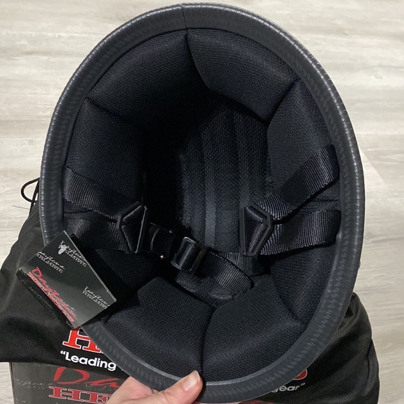 Daytona Novelty Gloss Black German Low Profile Half Helmet - M - Picture 5 of 5